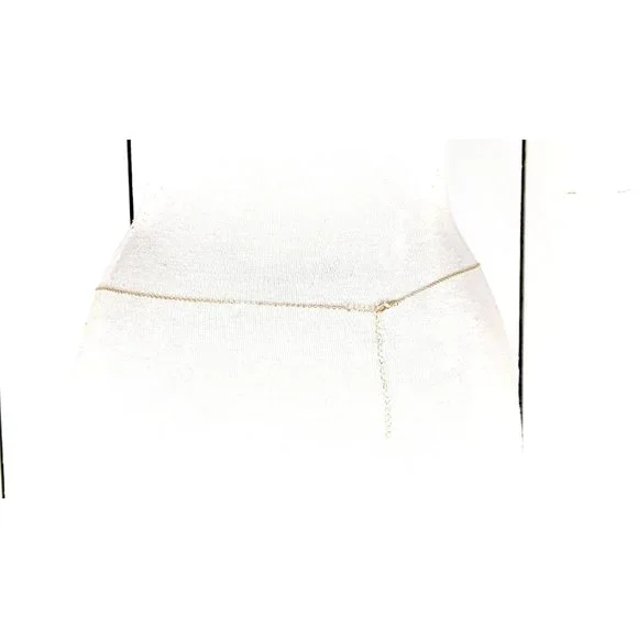 Gold metal heart chain link dainty lightweight skinny belly chain belt - Picture 4 of 5